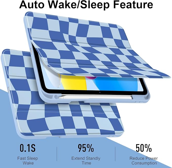 Blue Wavy Checker