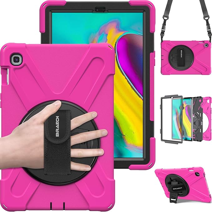 BRAECN for Samsung Galaxy Tab S5e Case 10.5 inch 2019 Heavy Duty Shockproof Case with 360 Rotating Kickstand/Hand Strap&ampShoulder Strap for Galaxy Tab S5e 10.5‘’ Tablet SM-T720/SM-T725