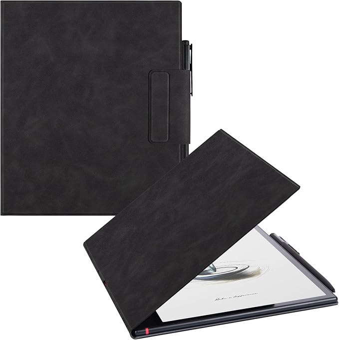 BOZHUORUI Magnetic Case for Boox Note Air 5 C Tablet ePaper (10.32025 Released) | Pen Buckle Design | with Auto Sleep/Wake | Thin &amp Light | PU Leather Cover (Rock Black)