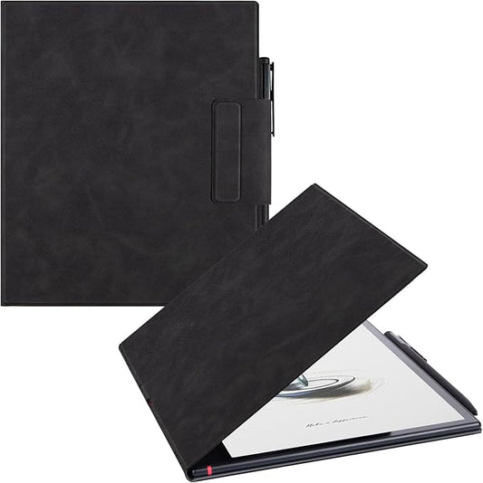 BOZHUORUI Magnetic Case for Boox Note Air 5 C Tablet ePaper (10.32025 Released) | Pen Buckle Design | with Auto Sleep/Wake | Thin &amp Light | PU Leather Cover (Rock Black)
