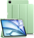 DTTO for iPad Air 13 Inch Case M4/M3/M2 2026/2025/2024 iPad Pro 12.9 Inch Case (6th/5th/4th/3rd Gen) Smart Slim Trifold Stand Soft Cover with Pencil Holder Matcha Green