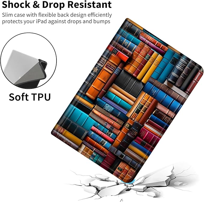 Case for iPad (A16) 11th Generation 11 Inch (2025)/ iPad 10th Generation 10.9 inch 2022Slim PU Leather Smart Cases Covers with Auto Wake/Sleep-Vintage Book