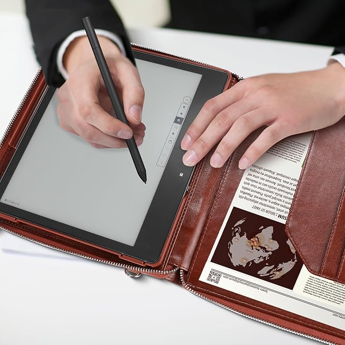 E NET-CASE Case for Kindle Scribe 10.2 inch 2024 &amp 2022 Released - Business Handheld Design Upgraded PU Leather Cover for Kindle Scribe Digital Paper with Zipper &amp Pen Holder (Brown)