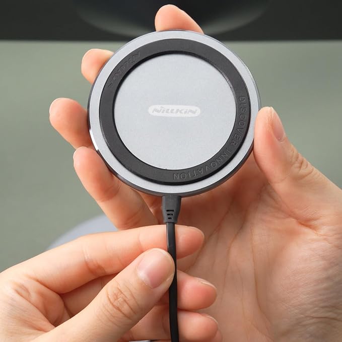 Nillkin Magnetic Wireless Charger iPhone Samsung Wireless Charging Station with Magnetic Wireless Charging Ring for MagSafe Charger Stand for Samsung Z Fold 5 iPhone 15/14/13/12/11 Series