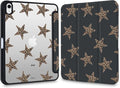 Y2k Printed Case for 12.9 iPad Pro 6th/5th/4th/3rd Gen (2022/2021/2020/2018) Leopard Print Star Clear Hard Back Hybrid Casewith Pencil Holder Trifold Stand Slim Cover for Women