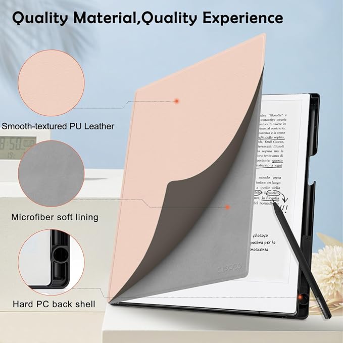 Case for Remarkable 2 Paper Tablet 10.3 2020 ReleasedLightweight and Hard Back Shell Protective Book Folio Cover with Built-in Pen HolderComes with Remarkable 2 Pen Tips.