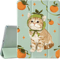 JOYLAND for iPad Air 13 Inch Case M3 2025/M2 2024 with Pencil Holder-Auto Wake/SleepCute Cat Anti-Scratch Shockproof Premium Folio Stand CaseGreen