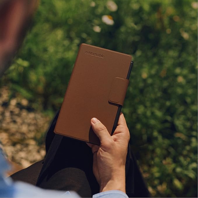 reMarkable Paper Pro Move - Brown Leather Book Folio for Your 7.3'' Paper Tablet