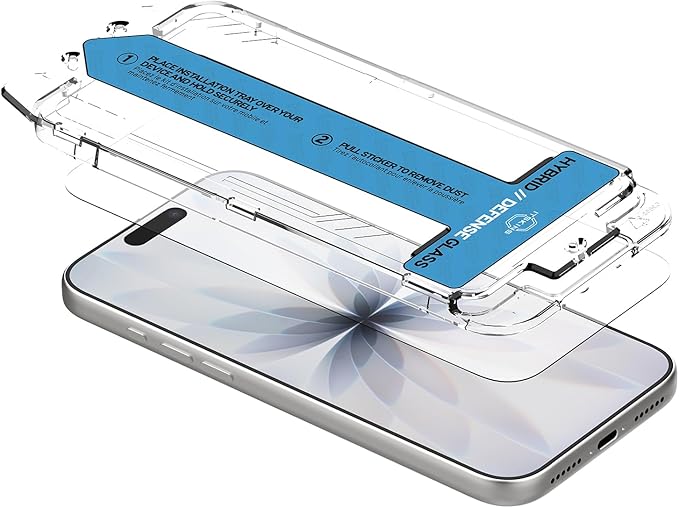 ITSKINS HYBRID // GLASS Cell Phone Screen Protector with Eco-Friendly Alignment Tool Tempered Glass Screen Protector Easy Installation Scratch Resistant and Bubble Free - iPhone 17