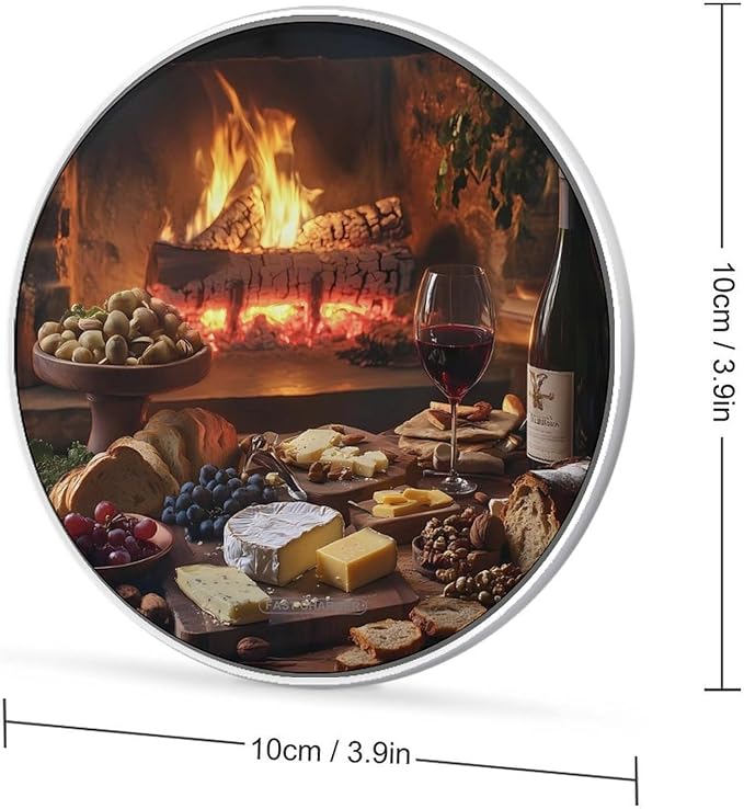 Food and Wine Wireless Charger Anti-Slip Wireless Charging Pad Slim Charger Mat for Men Women