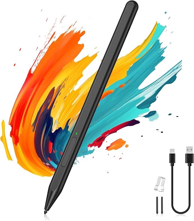 MoKo Stylus Pen for Microsoft Surface Pro 12/11/10/9/8/X/7+/6/5/4 Go 4/3/2/1 Laptop/Studio/Book Surface Pen for Kobo eReaders ASUS VivoBook Flip 14 with Eraser Button 1024 Pressure Palm Rejection