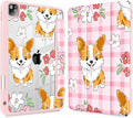 May Chen for iPad Pro 11 inch M2 4th Generation 2022 iPad Pro 11 3rd/2nd/1st Gen Built-in Pencil Holder with Shockproof Cover Clear Transparent Back Shell Auto Wake/Sleep Corgi Dog Stripes