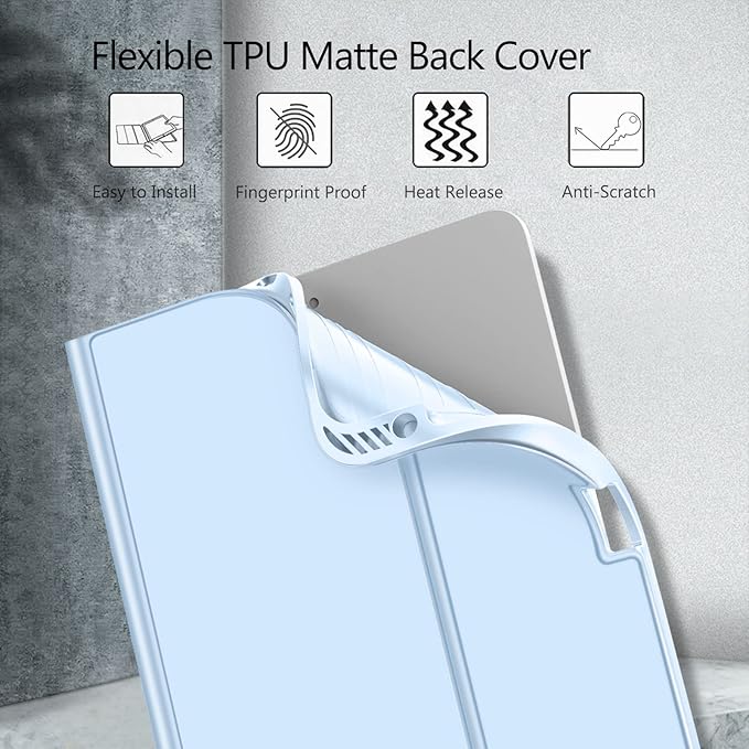 Fintie Keyboard Case for iPad Air 11-inch M4/M3/M2 (2026/2025/2024) iPad Air 5th/4th Generation (2022/2020) 10.9 Inch - Soft TPU Cover w/Magnetically Detachable Bluetooth Keyboard Sky Blue