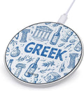 Greek Symbols Olive Wine Bottle Phone Charger Magnetic Charging Pad Anti-Slip with USB Cable