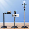 Angle Height Adjustable Phone Holder for Desk [10-25] - Retractable Cell Phone Holder for Video Recording Cooking Excising Working Reading -Aluminum iPhone 17 16 15 14 Pro Max Air Stand