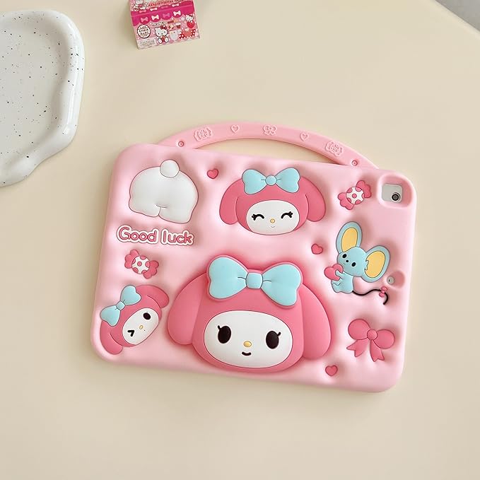 Cartoon Case for Samsung Galaxy Tab A8 10.5 2022MONEHOYSY Cute Soft Silicone Kickstand [Drop ProofShock ProofAnti Slip] Back Stand Cover Case for Kids Children Teens Girls Boys (Melody)