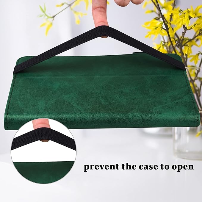 Case for Amazon Kindle Fire Max 11 Case (13th Generation 2023 Release) 11PU Leather Folio Stand Stylish Solid Color Stripe Stand Cover for Fire 11 Tablet - Green