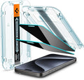 Spigen Tempered Glass Screen Protector [GlasTR EZ FIT - Privacy] Designed for iPhone 15 Pro [Case Friendly] - 2 Pack