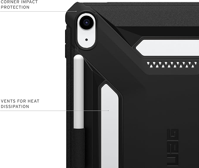 URBAN ARMOR GEAR UAG Designed for iPad A16 Case Fits 11 11th Gen 2025 10.9 10th Gen 2022 (A3354 A3355) Scout LT - Secure Grip Kids Family Friendly Military Grade Drop Protection Cover Black