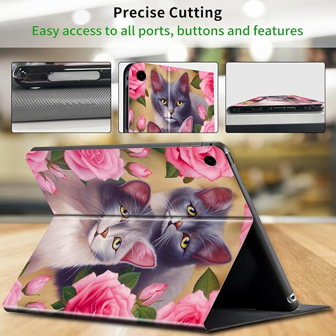 Pink Rose Flower Cat
