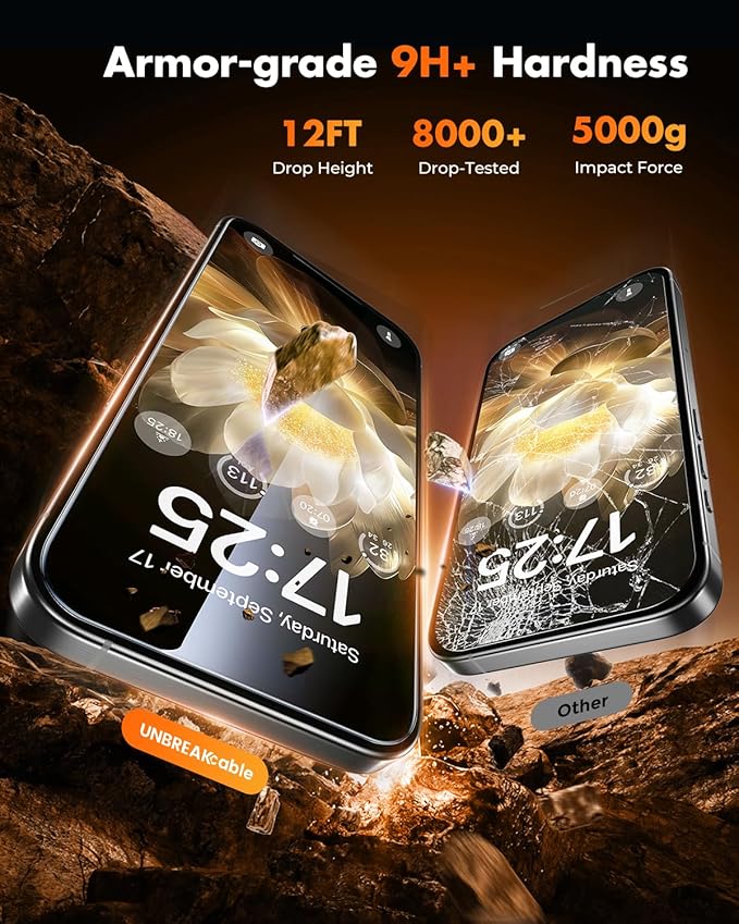 UNBREAKcable iPhone 15 Pro Max Screen Protector [3-Pack] Tempered Glass with Auto-Align Tech for Easy Install 9H+ Hardness Anti-Fingerprint Ultra-Clear Full-Coverage Protection 6.7-Inch