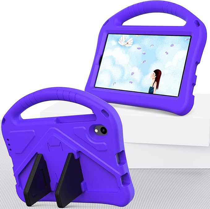 Compatible with Walmart Onn 11 Inch Pro 2024 Model 100146660 Lightweight Soft EVA Bumper Case with Adjustable Strap Stand &amp Handle Drop Protection Case for Kids (Purple)