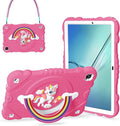 XZC Case for Samsung Galaxy Tab A8 10.5 inch (SM-X205N/X200N/X207) 2021/2022 Unicorn Heavy Duty Shockproof Protective Cover with Adjustable Shoulder Strap (Hot Pink)