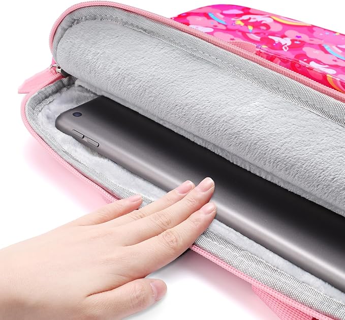 Kids Tablet Bag for Girls Kids Tablet Carrying Case for Fire HD 10 HD 8 Fire 7 Sleeve Bag Kid Kindle Bag iPad Bag for Kid Unicorn Pink