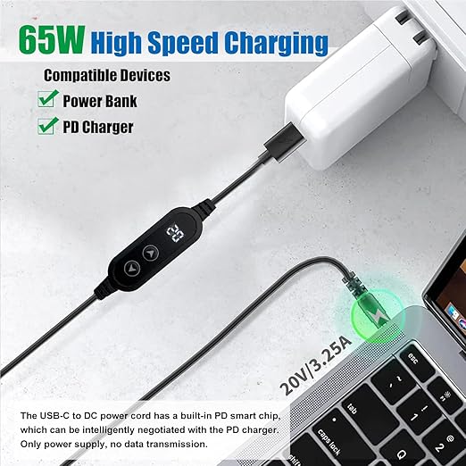 Black-65W with 16 Adapter DC Cable