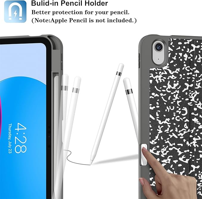 Supveco Case for iPad (A16) 11th Generation 11 inch (2025)iPad 10th Generation 10.9 inch (2022) with Pencil Holder-[Auto Wake/Sleep]Premium Folio Stand Case with Soft TPU Back Cover-New Book