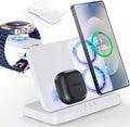 EGV Wireless Charger for Samsung – 3 in 1 Wireless Charging Station for Galaxy S26 Ultra S25 S24 Z Fold Flip 7/6 Detachable Watch Charger for Galaxy Ultra 8/7/6 Foldable Fast Charging White