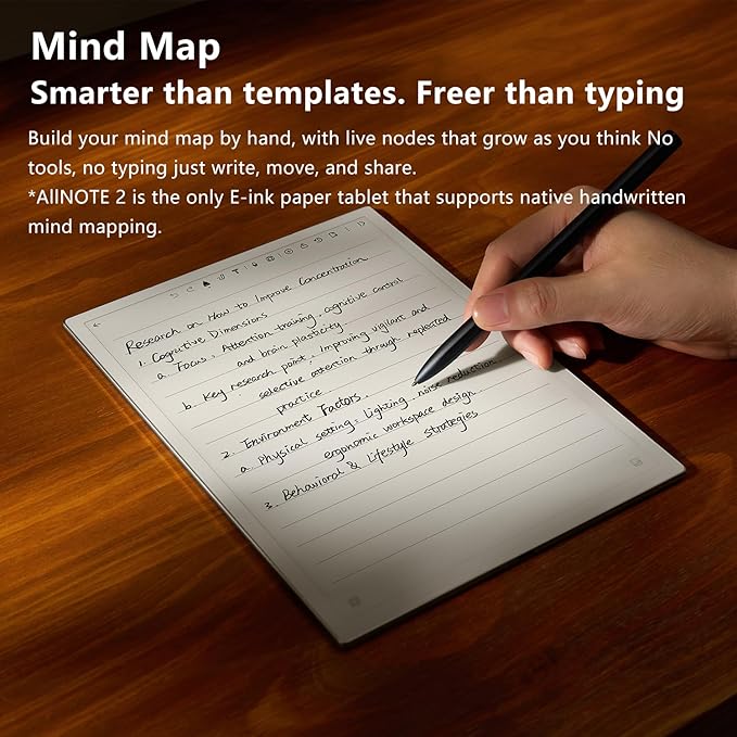 iflytek AINOTE 210.65 E-Ink Tablet for Meetings4.2mm Ultrathin AI Note-Taking Writing Tablet Support Voice-to-TextHandwriting Conversion17-Language Transcription for Work/Meeting/Study