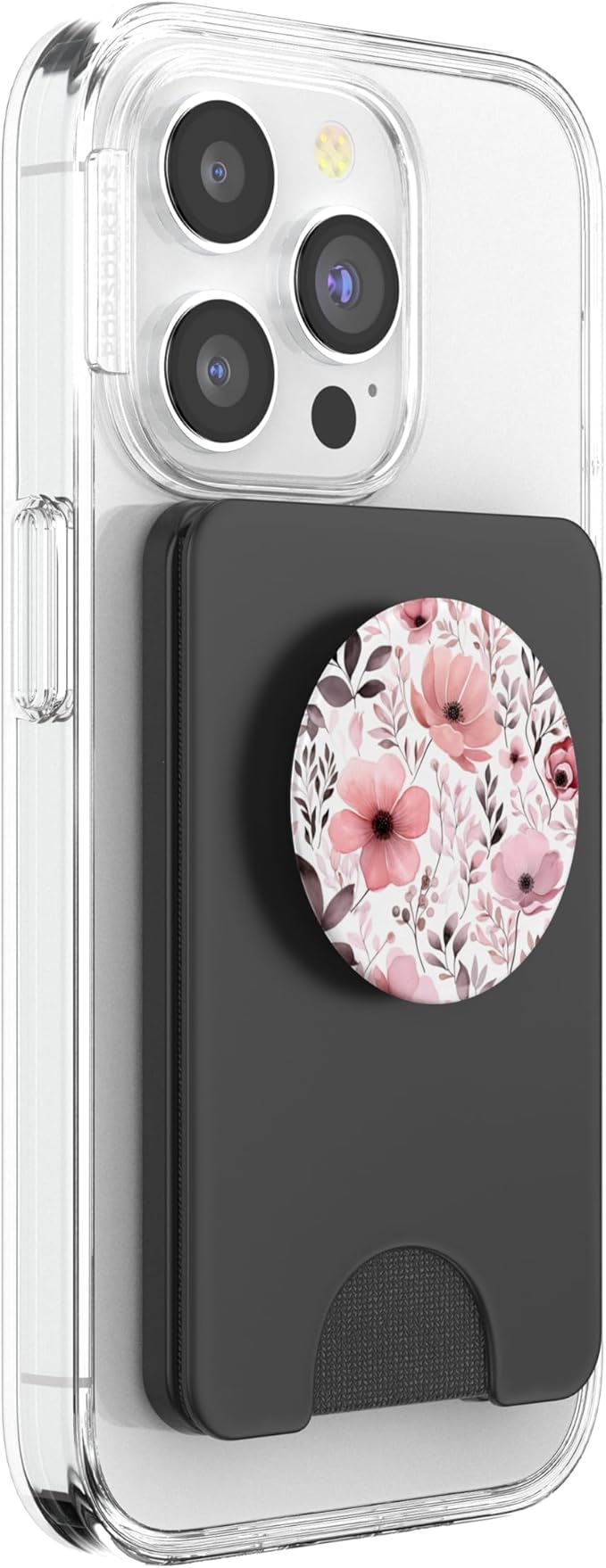 Pink Floral Flower Bouquet Cute Pattern PopSockets PopWallet for MagSafe