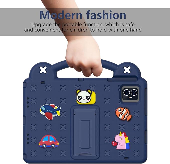for Revvl Tab 2 Case (2025) EVA Shockproof Tablet Cover with Stand Handle Shoulder Strapfor Tmobile Revvl Tab 2 Tablet Case 10.1'' Navy