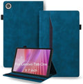 Shockproof Case for Lenovo Tab One 8.7 inch 2025 Model - Retro PU Leather + TPU Hybrid Protective Cover with Anti-Slip Grip Strap &amp Card Slots -Peacock Blue