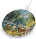 Deer River Mountain Spring Forests Phone Charger Magnetic Charging Pad Anti-Slip with USB Cable