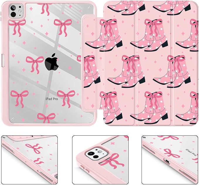 Pink boots bows