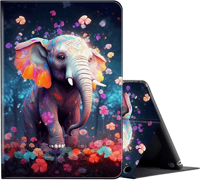 Cute Eelephant & Colorful Flowers
