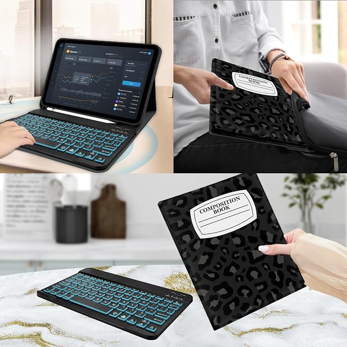 Notebook Leopard Black Grey