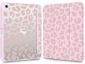 Cute Case for iPad (A16) 11th Gen 2025 11/10th Gen 2022 10.9 Dusty Pink Leopard Print Clear Hard Back Hybrid Casewith Pencil Holder Trifold Stand Slim Tablet Cover for Women