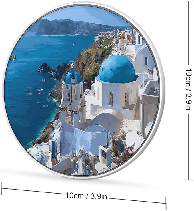 Greek Cliff Island Phone Charger Magnetic Charging Pad Anti-Slip with USB Cable