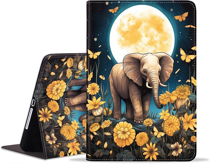 Elephants and Flowers Under the Moon
