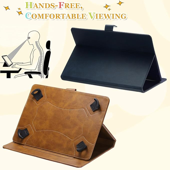 Tablet Case (11.8 x 8.5 Inch) - PU Leather Folio Standing Protective Case Universal Protective Cover Case for 11-12.4 Inch Tablet Blue