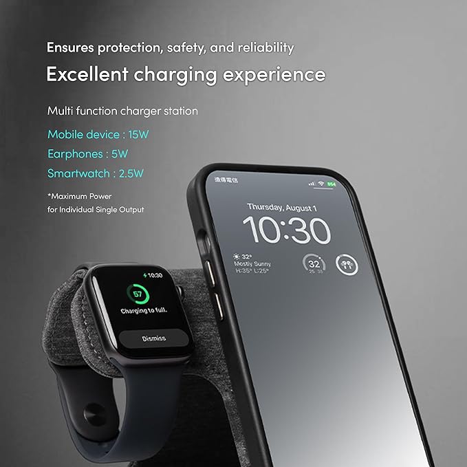 Taita M 3-in-1 Foldable Wireless Charging Station (Rock Black)