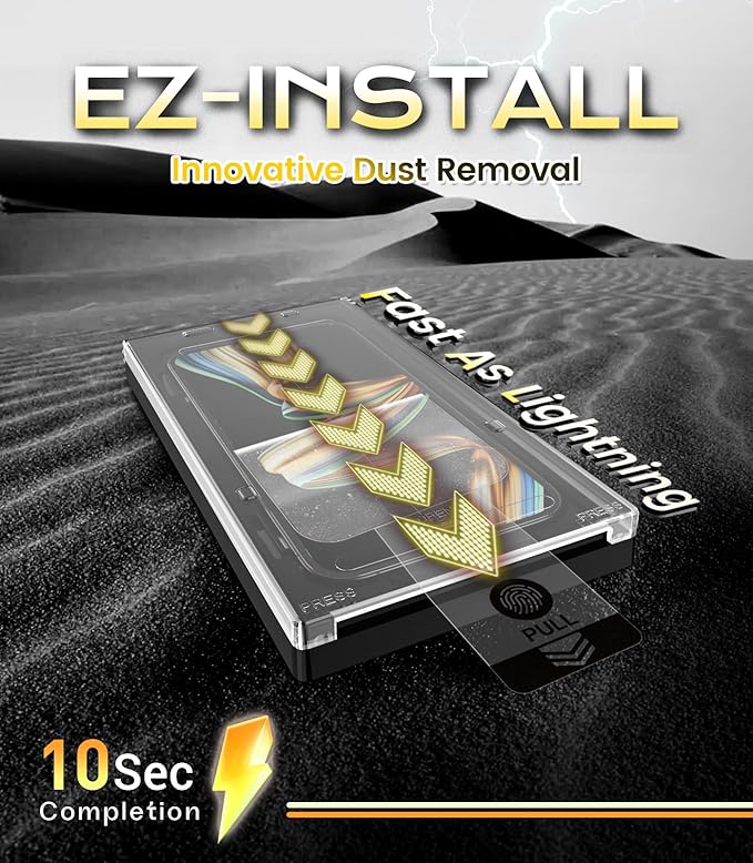 EZ-GLAZ-2 Pack Matte Screen Protectors for iPhone 15 Pro Max – Easy Installation Box ENGY-Absorbing PET Film Anti-Glare Matte Finish Smooth Touch Enhanced Sunlight Readability
