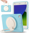 BATYUE Shockproof Case for iPad mini 4/5 (2015/2019) - 360° Multi-Angle Stand (Portrait &amp Landscape) &amp Grip Pencil Holder (Elastic Loop) Multi-Scene for All Ages Frozen Blue