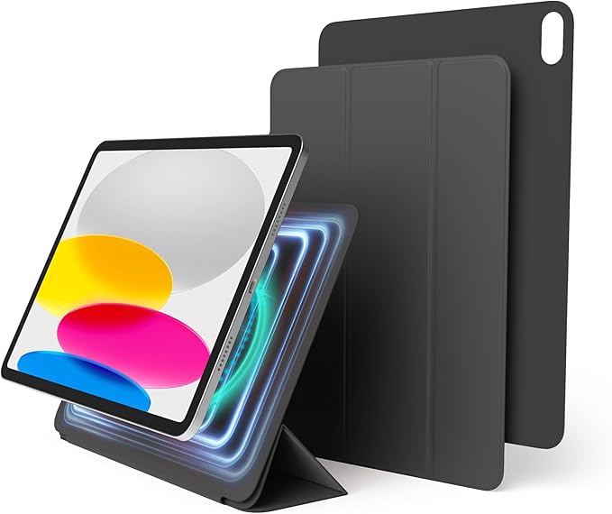 elago Case for iPad A16 10th Generation - iPad Case with Magnetic Attachment to Metal Materials Compatible with elago’s Apple Pencil case (Dark Grey)