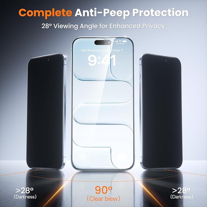 2 Pack Privacy Screen Protector for iPhone Air 6.6 28° Anti-Spy Tempered Glass with Auto Dust Removal Easy Installation Kit Bubble-Free Case Friendly