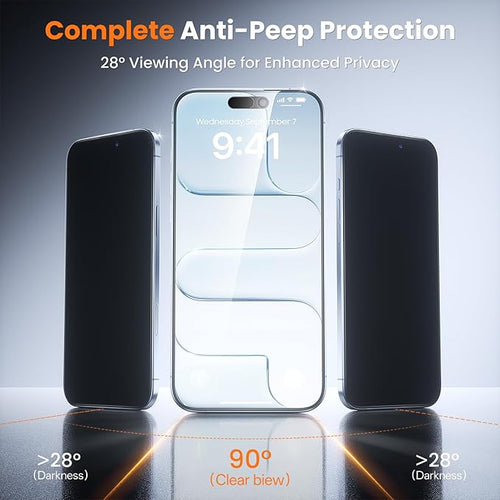 2 Pack Privacy Screen Protector for iPhone Air 6.6 28° Anti-Spy Tempered Glass with Auto Dust Removal Easy Installation Kit Bubble-Free Case Friendly