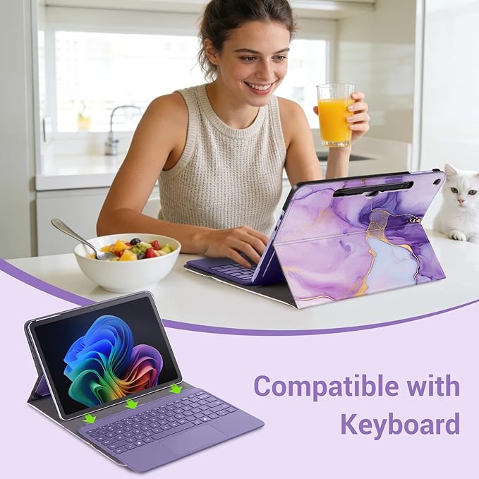 CoBak Case for Microsoft Surface Pro 12 (2025) Premium Business Cover with Multi-Angle Stand Embedded Stylus Holder Keyboard Support &amp Built-in Organizer – Tailored for Professionals